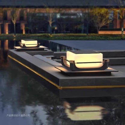 Modern Minimalist Waterproof Stainless Steel PC Columnar Solar LED Outdoor Light For Garden