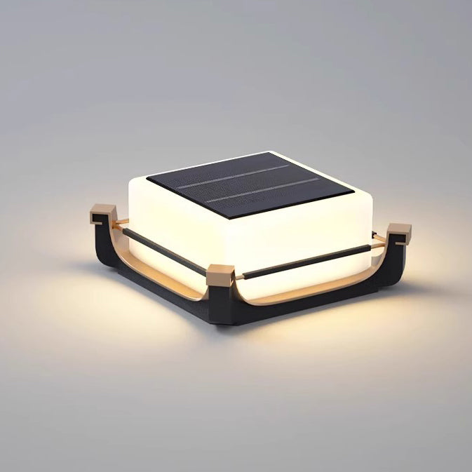 Modern Minimalist Waterproof Stainless Steel PC Columnar Solar LED Outdoor Light For Garden