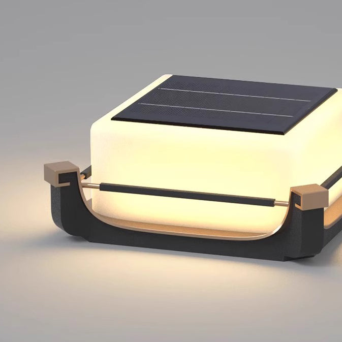 Modern Minimalist Waterproof Stainless Steel PC Columnar Solar LED Outdoor Light For Garden