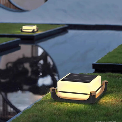 Modern Minimalist Waterproof Stainless Steel PC Columnar Solar LED Outdoor Light For Garden