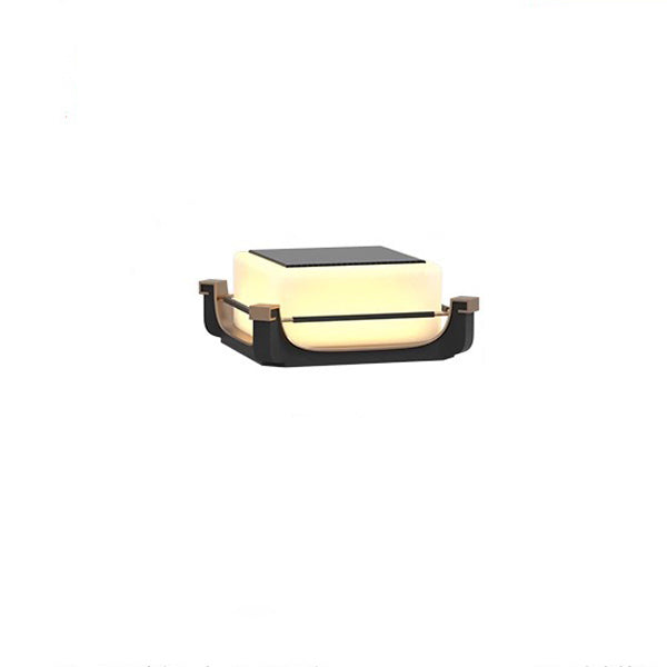 Modern Minimalist Waterproof Stainless Steel PC Columnar Solar LED Outdoor Light For Garden