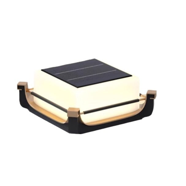 Modern Minimalist Waterproof Stainless Steel PC Columnar Solar LED Outdoor Light For Garden