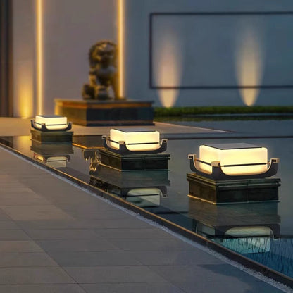 Modern Minimalist Waterproof Stainless Steel PC Columnar Solar LED Outdoor Light For Garden