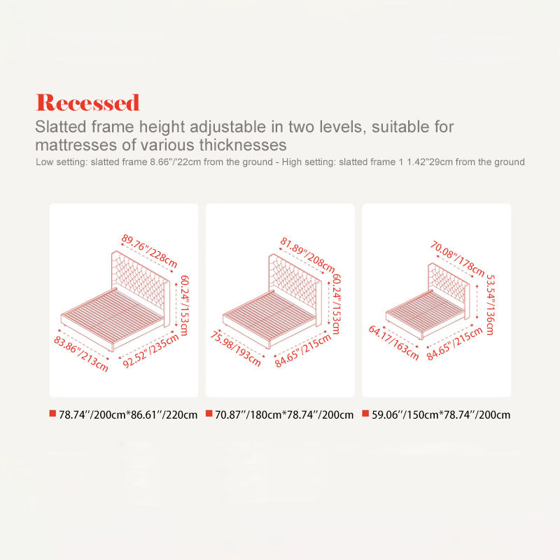 Eco-Friendly Microfiber Leather Tufted Beige Bed Frame - French Style Sustainable Customizable And Stylish For Your Bedroom