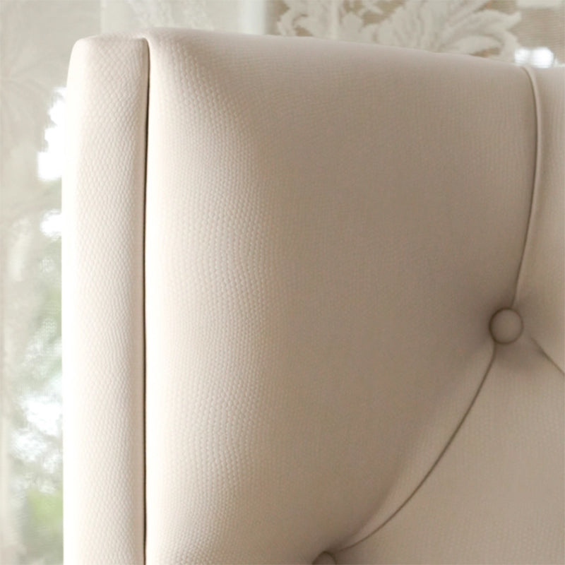 Eco-Friendly Microfiber Leather Tufted Beige Bed Frame - French Style Sustainable Customizable And Stylish For Your Bedroom