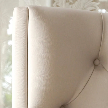 Eco-Friendly Microfiber Leather Tufted Beige Bed Frame - French Style Sustainable Customizable And Stylish For Your Bedroom