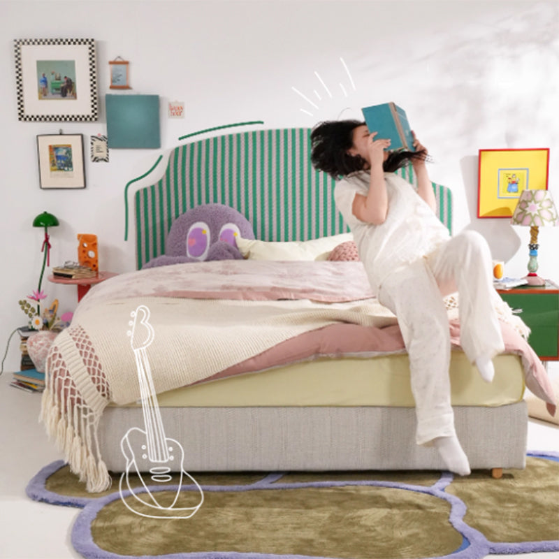 Sustainable Microfiber Leather Curved Canopy Bed Frame - French Design Detachable Fabric Cover Customizable And Elegant For Your Bedroom