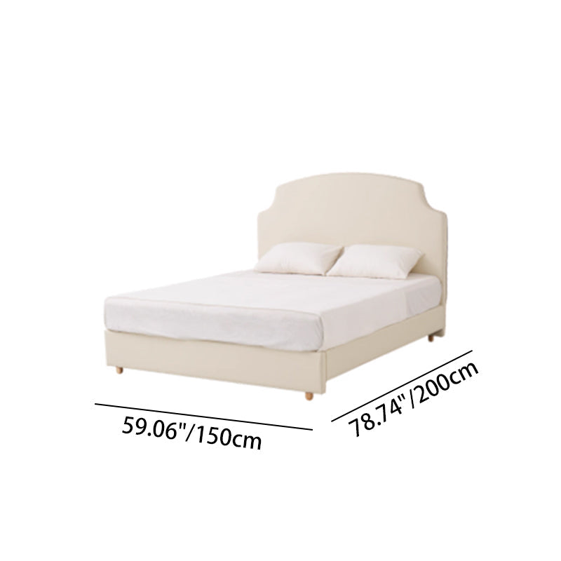 Sustainable Microfiber Leather Curved Canopy Bed Frame - French Design Detachable Fabric Cover Customizable And Elegant For Your Bedroom