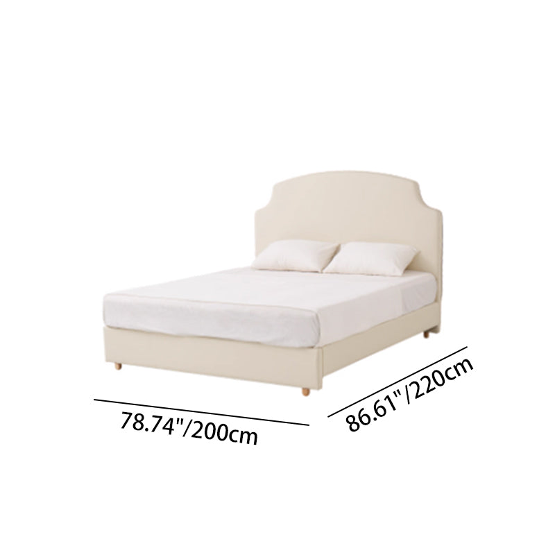 Sustainable Microfiber Leather Curved Canopy Bed Frame - French Design Detachable Fabric Cover Customizable And Elegant For Your Bedroom