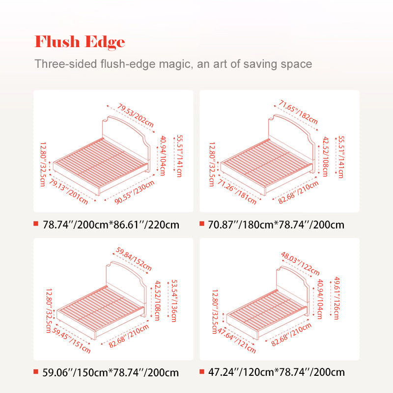 Sustainable Microfiber Leather Curved Canopy Bed Frame - French Design Detachable Fabric Cover Customizable And Elegant For Your Bedroom