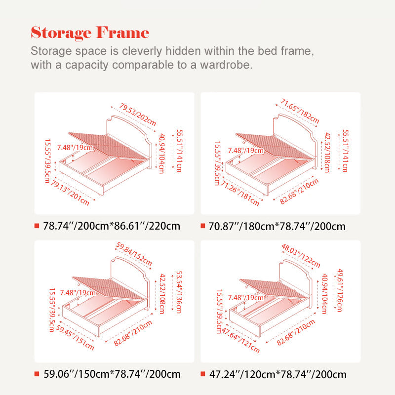 Sustainable Microfiber Leather Curved Canopy Bed Frame - French Design Detachable Fabric Cover Customizable And Elegant For Your Bedroom