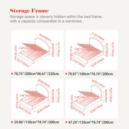 Sustainable Microfiber Leather Curved Canopy Bed Frame - French Design Detachable Fabric Cover Customizable And Elegant For Your Bedroom