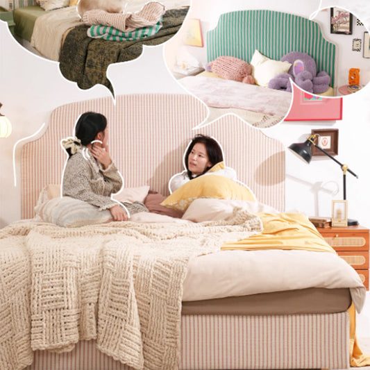 Sustainable Microfiber Leather Curved Canopy Bed Frame - French Design Detachable Fabric Cover Customizable And Elegant For Your Bedroom