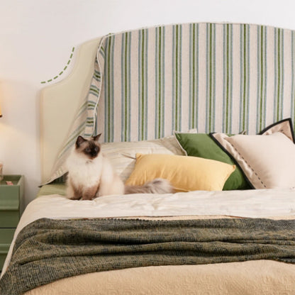 Sustainable Microfiber Leather Curved Canopy Bed Frame - French Design Detachable Fabric Cover Customizable And Elegant For Your Bedroom