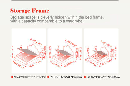 Detachable Dual-Tone Leather & Fabric Covers - Elegant French Curved Headboard Bed Frame For Your Bedroom