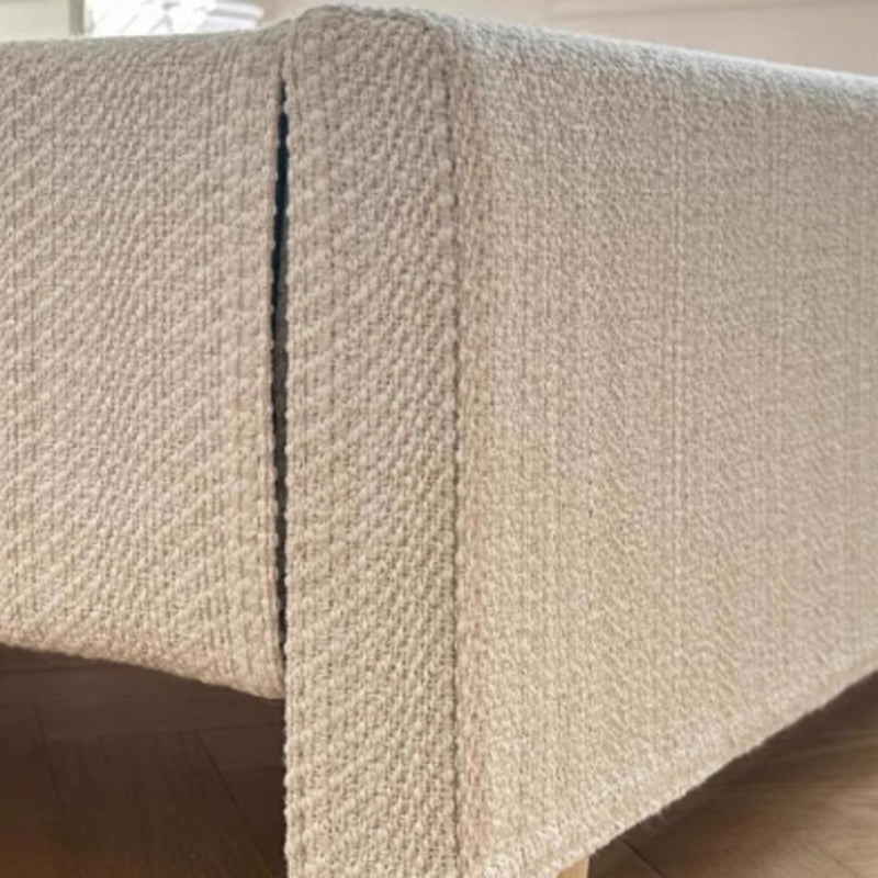 Modern Cream Soft Upholstered Headboard Fabric Bed Frame - Minimalist Elegant Clean Edges Bed For Your Bedroom