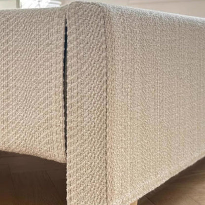 Modern Cream Soft Upholstered Headboard Fabric Bed Frame - Minimalist Elegant Clean Edges Bed For Your Bedroom