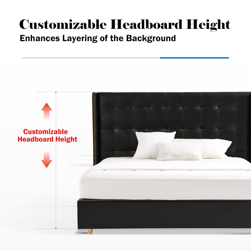 Modern Cream Soft Upholstered Headboard Fabric Bed Frame - Minimalist Elegant Clean Edges Bed For Your Bedroom