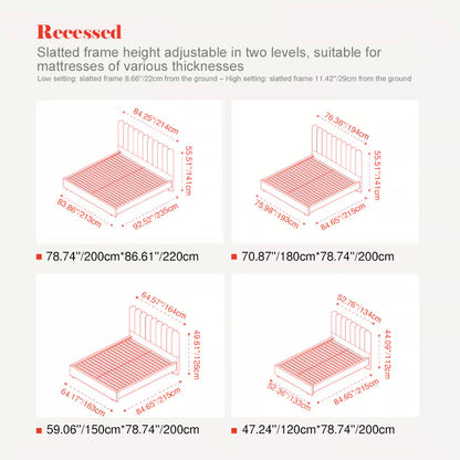 Modern Cream Soft Upholstered Headboard Fabric Bed Frame - Minimalist Elegant Clean Edges Bed For Your Bedroom