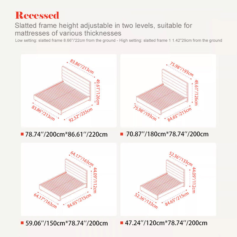 Elegant Pearl Microfiber Leather Upholstered Headboard Bed Frame - Luxury Refined Smooth Edges Bed For Your Bedroom