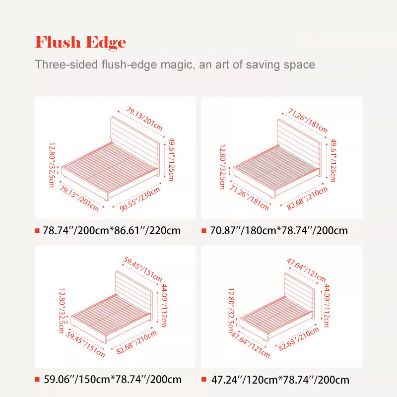 Elegant Pearl Microfiber Leather Upholstered Headboard Bed Frame - Luxury Refined Smooth Edges Bed For Your Bedroom