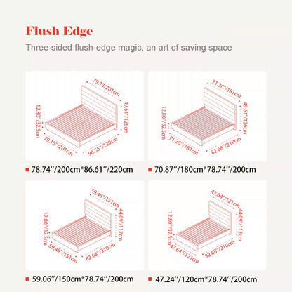Elegant Pearl Microfiber Leather Upholstered Headboard Bed Frame - Luxury Refined Smooth Edges Bed For Your Bedroom