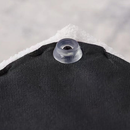 Contemporary Creative Sherpa Fleece & Solid Wood Cube Dice-Shaped Low Stool With Non-Slip Pads For Bedroom & Living Room