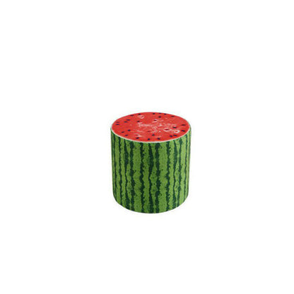 Contemporary Creative Fabric & Solid Wood Cylindrical Fruit-Themed Low Stool With Removable Cover For Bedroom & Living Room