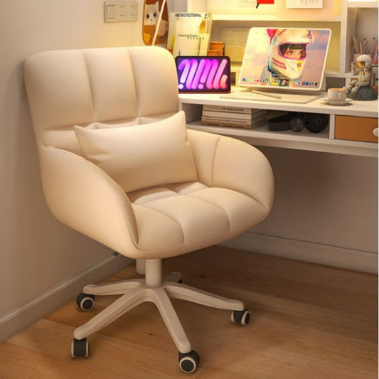 Modern Minimalist Velvet & Metal Square Padded Vanity Stool With Swivel & Height Adjustment For Bedroom