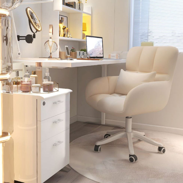 Modern Minimalist Velvet & Metal Square Padded Vanity Stool With Swivel & Height Adjustment For Bedroom