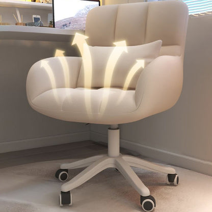 Modern Minimalist Velvet & Metal Square Padded Vanity Stool With Swivel & Height Adjustment For Bedroom