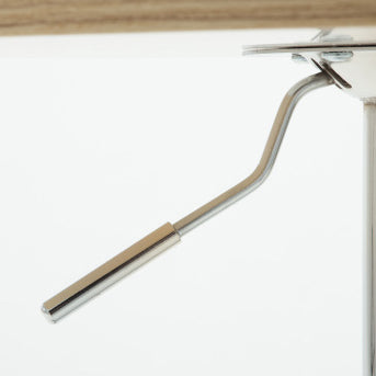 Modern Minimalist Wood & Stainless Steel Round Coffee Table With Adjustable Height For Living Room & Dining Room