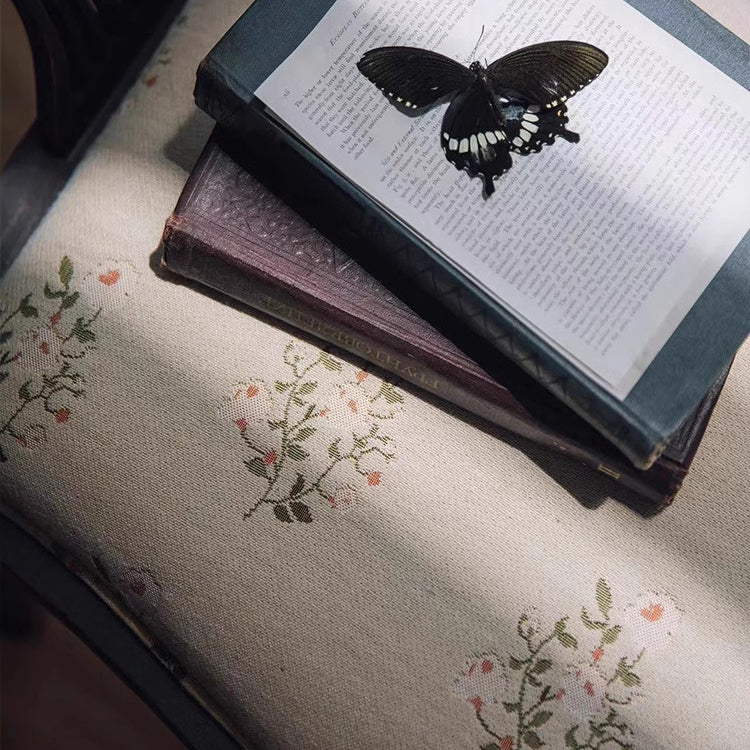 Modern Mid-Century Solid Wood & Patterned Fabric Square Cushion Dining Chair With Curved Backrest For Dining Room & Living Room