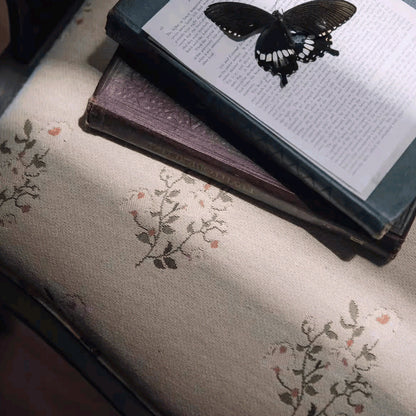 Modern Mid-Century Solid Wood & Patterned Fabric Square Cushion Dining Chair With Curved Backrest For Dining Room & Living Room