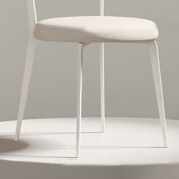 Modern Minimalist Leather Round Cushion Dining Chair With Backrest For Kitchen Or Dining Room
