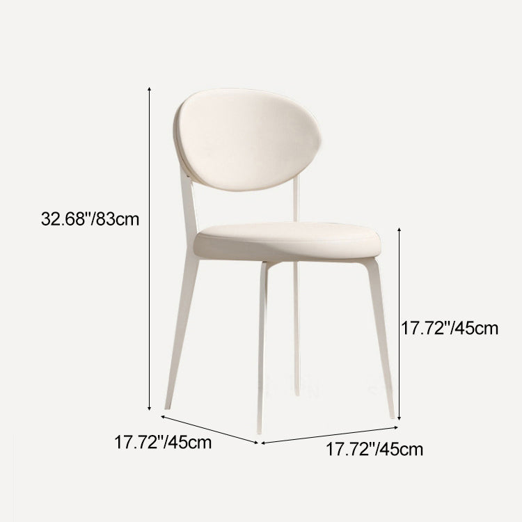 Modern Minimalist Leather Round Cushion Dining Chair With Backrest For Kitchen Or Dining Room