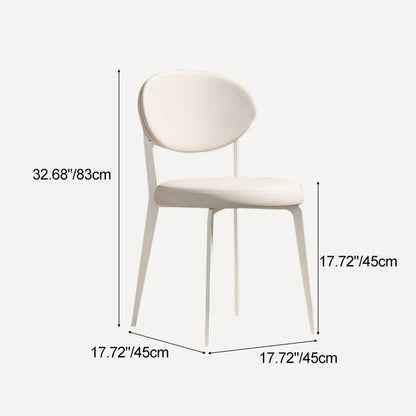 Modern Minimalist Leather Round Cushion Dining Chair With Backrest For Kitchen Or Dining Room
