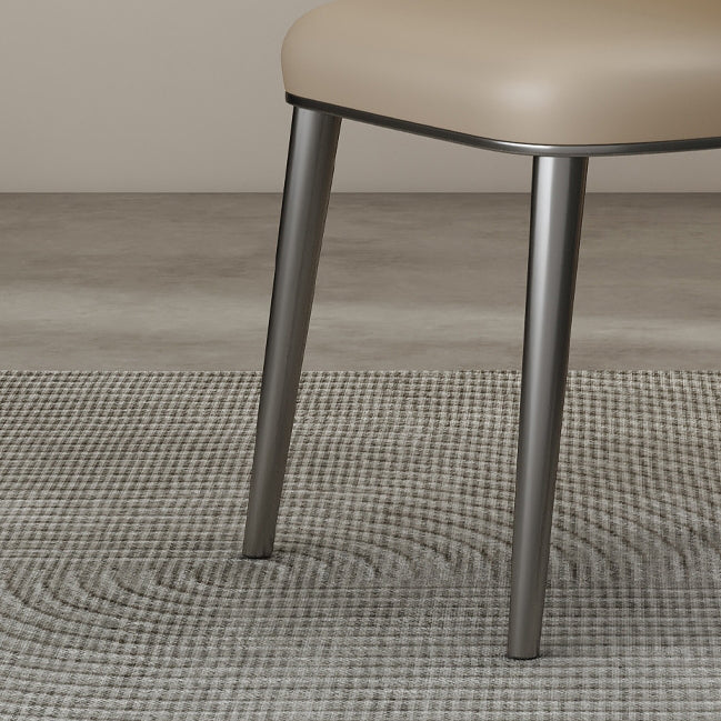 Modern Luxury Microfiber Leather & Carbon Steel Round Cushion Dining Chair With Backrest For Dining Room