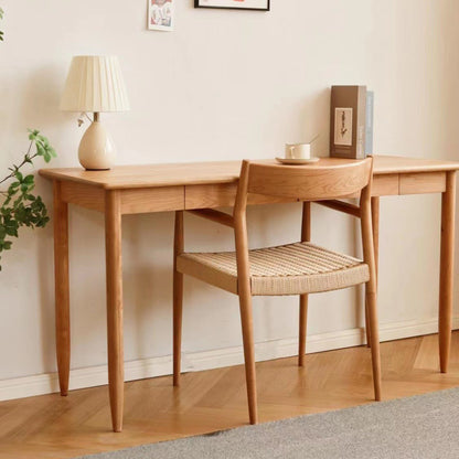 Contemporary Nordic Wood & Rope Square Dining Chair With Armrest & Backrest For Dining Room