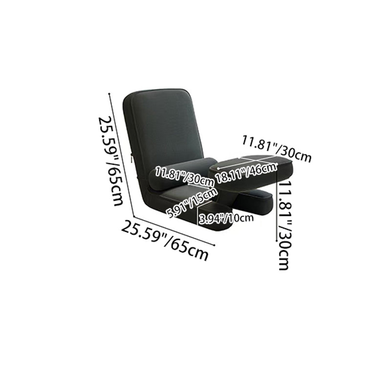 Modern Simplicity Cotton-Linen Square Lazy Sofa Tatami With Adjustable Backrest & Foldable Table For Bedroom & Bay Window