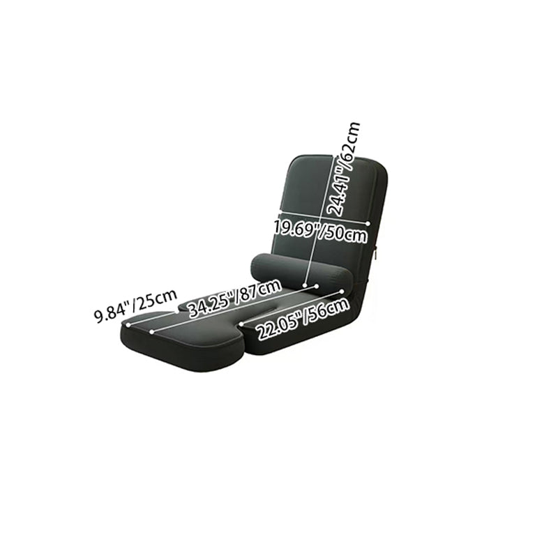 Modern Simplicity Cotton-Linen Square Lazy Sofa Tatami With Adjustable Backrest & Foldable Table For Bedroom & Bay Window