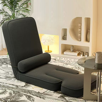 Modern Simplicity Cotton-Linen Square Lazy Sofa Tatami With Adjustable Backrest & Foldable Table For Bedroom & Bay Window
