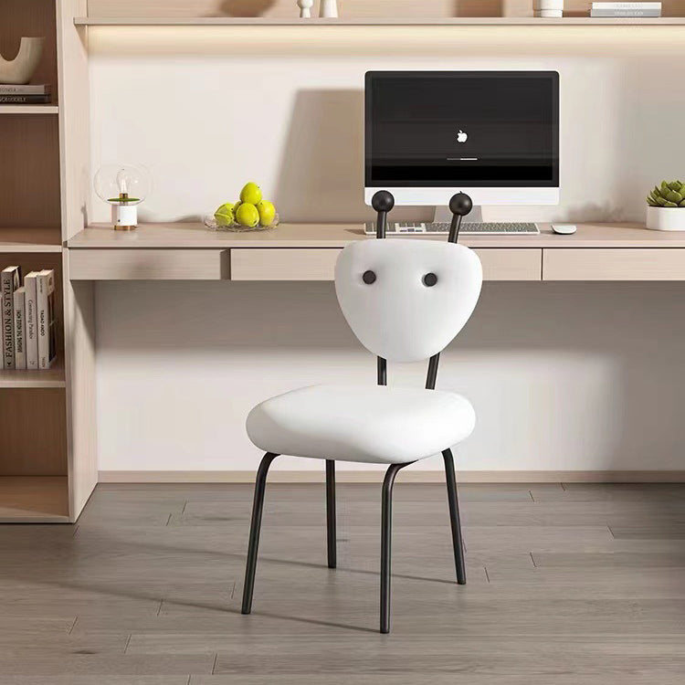 Contemporary Creative Leather & Lambswool Carbon Steel Stainless Steel Ant-Shaped Square Swivel Dining Chair Backrest For Dining Room