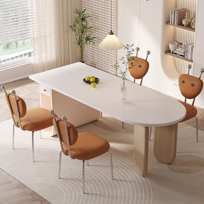 Contemporary Creative Leather & Lambswool Carbon Steel Stainless Steel Ant-Shaped Square Swivel Dining Chair Backrest For Dining Room