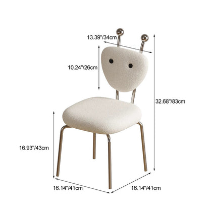 Contemporary Creative Leather & Lambswool Carbon Steel Stainless Steel Ant-Shaped Square Swivel Dining Chair Backrest For Dining Room