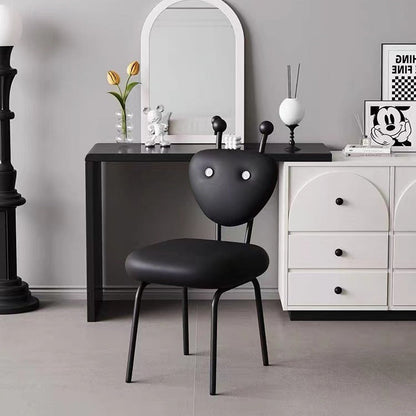 Contemporary Creative Leather & Lambswool Carbon Steel Stainless Steel Ant-Shaped Square Swivel Dining Chair Backrest For Dining Room
