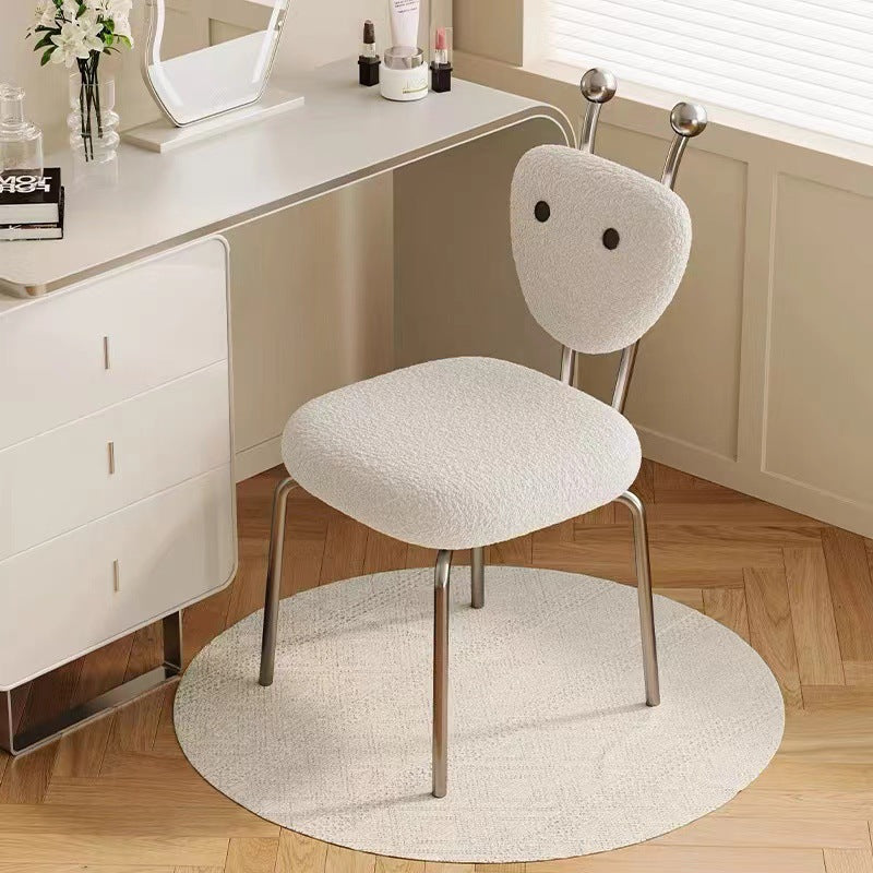 Contemporary Creative Leather & Lambswool Carbon Steel Stainless Steel Ant-Shaped Square Swivel Dining Chair Backrest For Dining Room