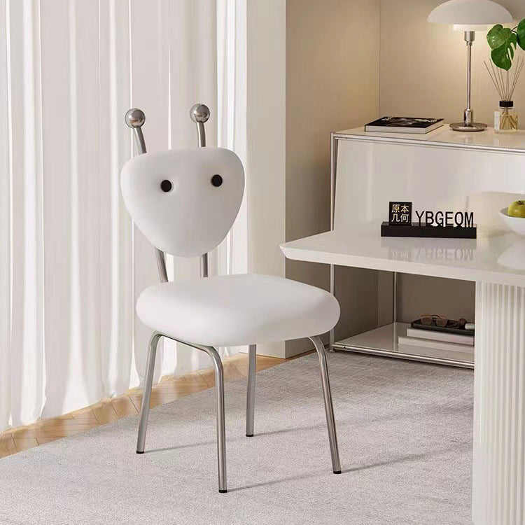 Contemporary Creative Leather & Lambswool Carbon Steel Stainless Steel Ant-Shaped Square Swivel Dining Chair Backrest For Dining Room