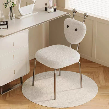 Contemporary Creative Leather & Lambswool Carbon Steel Stainless Steel Ant-Shaped Square Swivel Dining Chair Backrest For Dining Room