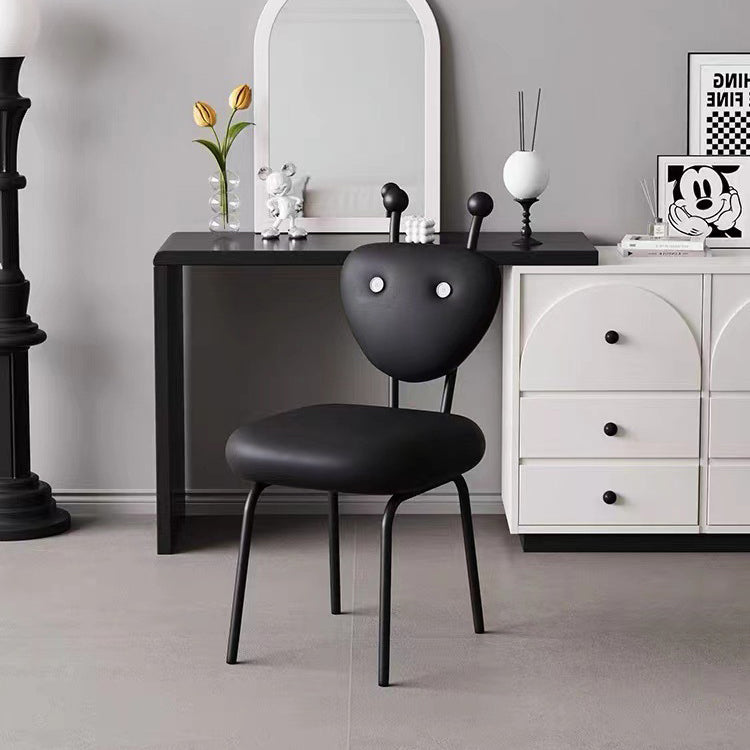 Contemporary Creative Leather & Lambswool Carbon Steel Stainless Steel Ant-Shaped Square Swivel Dining Chair Backrest For Dining Room